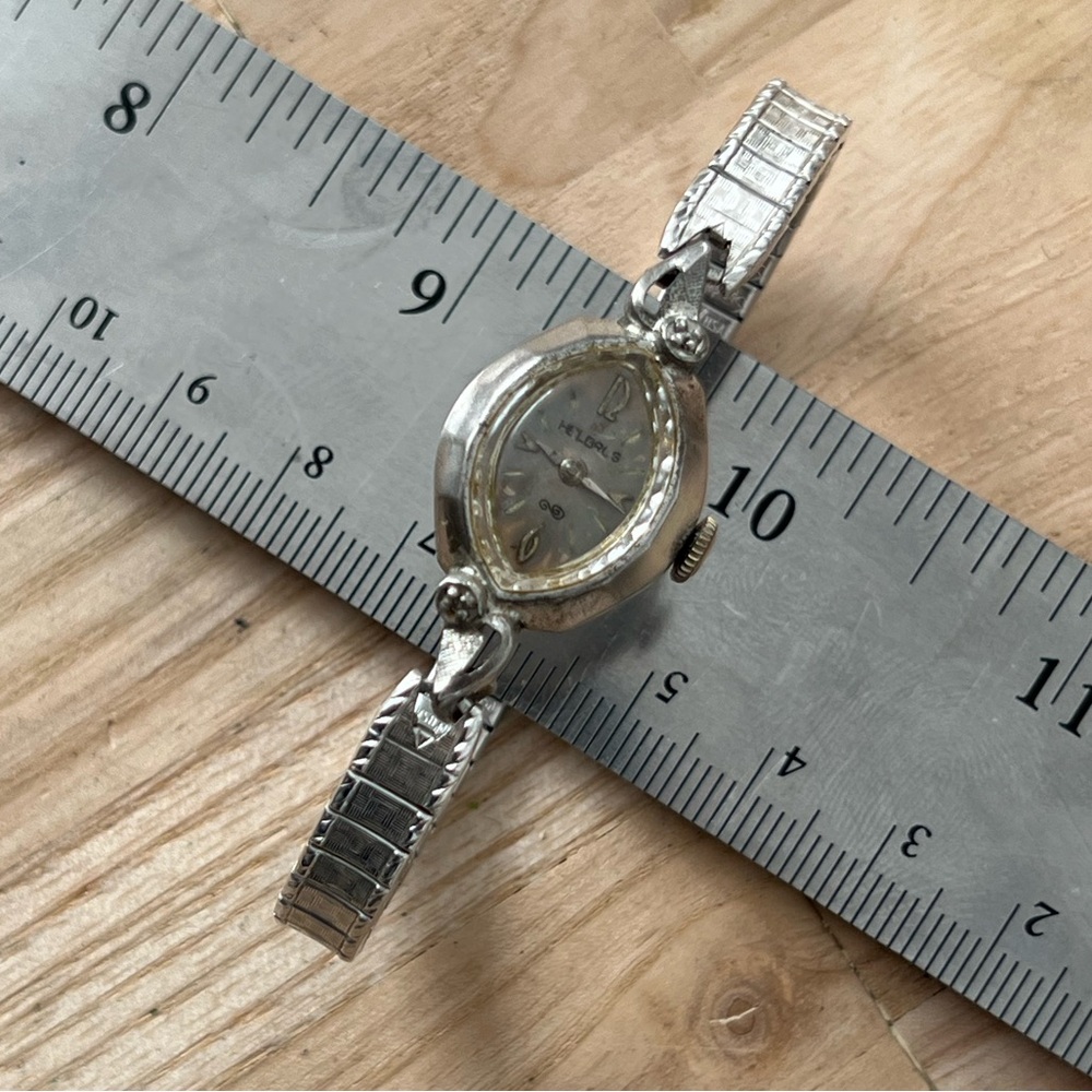 Helbros Rare Vintage Mechanical Ladies Watch Stainless Stretch Bracelet Case - Picture 6 of 13